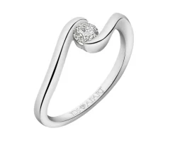 Pierścionek z białego złota z brylantem - 0,23 ct - próba 750