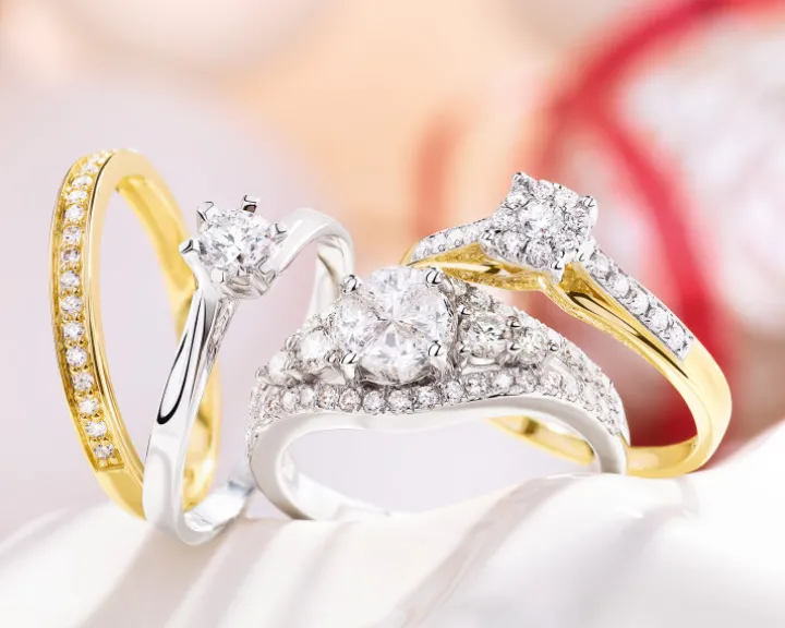 Pierścionek z białego złota z diamentami - 1,00 ct - próba 585