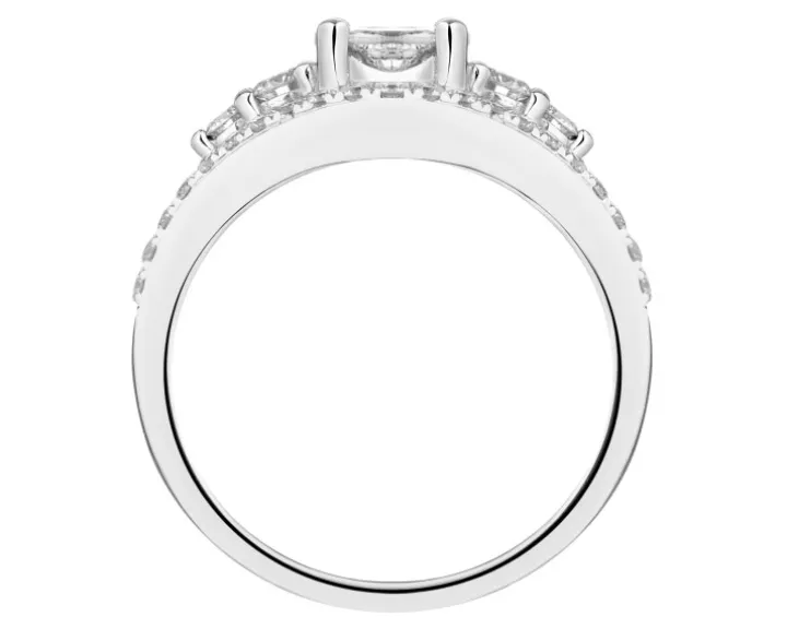 Pierścionek z białego złota z diamentami - 1,00 ct - próba 585