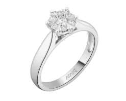 Pierścionek z białego złota z brylantami - 0,25 ct - próba 585