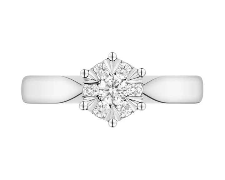 Pierścionek z białego złota z brylantami - 0,25 ct - próba 585