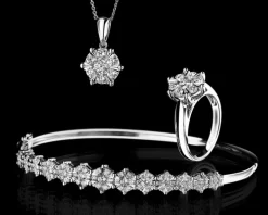 Pierścionek z białego złota z brylantami - 0,25 ct - próba 585