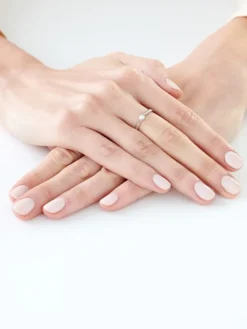 Pierścionek z białego złota z brylantem - 0,08 ct - próba 585