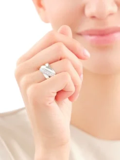 Pierścionek z białego złota z brylantami - 0,61 ct - próba 585