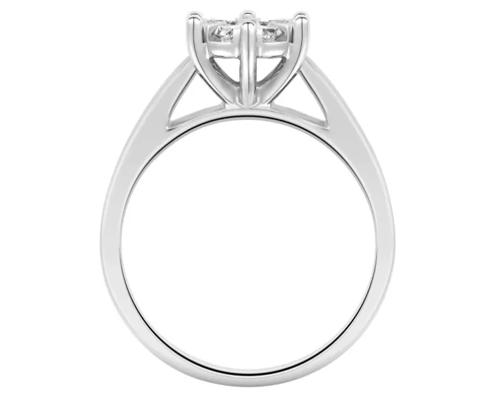 Pierścionek z białego złota z brylantami - 0,35 ct - próba 585