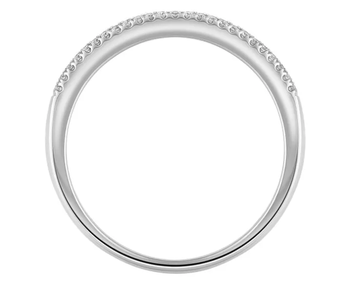 Pierścionek z białego złota z brylantami i szafirami - próba 585