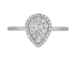 Pierścionek z białego złota z brylantami - 0,68 ct - próba 750