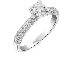 Pierścionek z białego złota z brylantami - 0,90 ct - próba 750