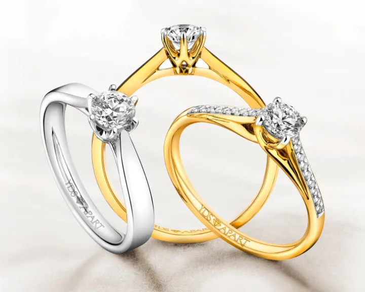 Pierścionek z białego złota z brylantem - 0,18 ct - próba 750