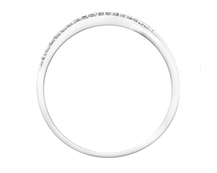 Pierścionek z białego złota z diamentami - 0,09 ct - próba 585