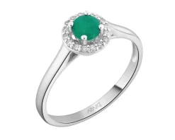 Pierścionek z białego złota z diamentami - 0,81 ct - próba 585