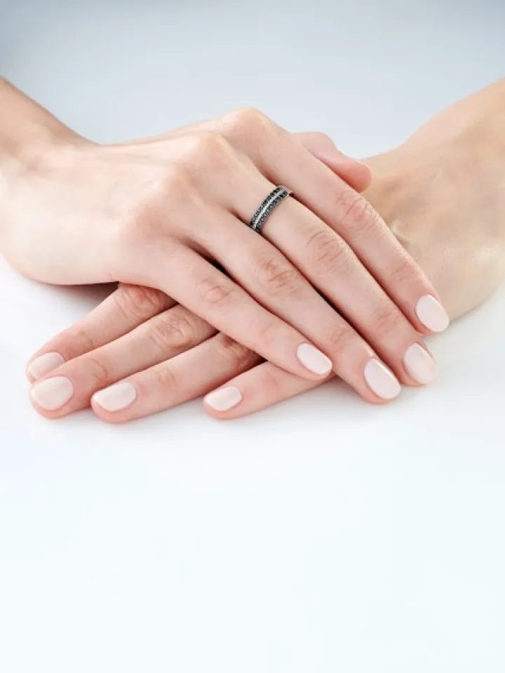 Pierścionek z białego złota z diamentami - 0,32 ct - próba 585