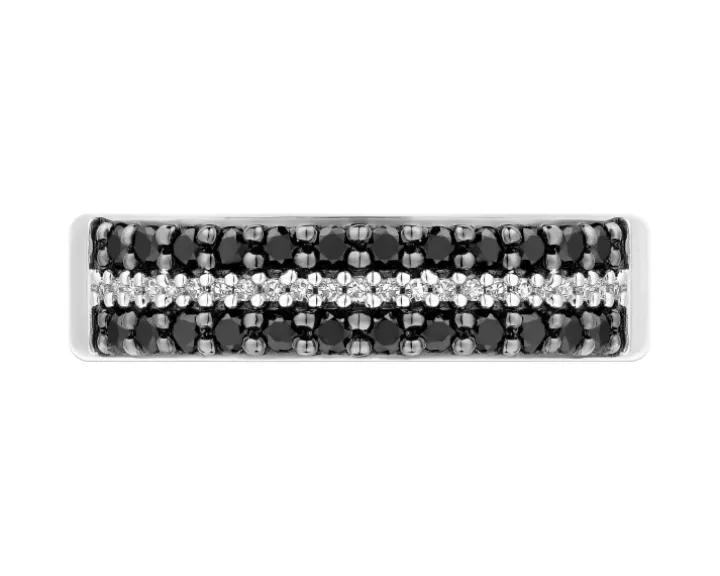 Pierścionek z białego złota z diamentami - 0,32 ct - próba 585