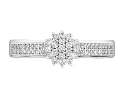 Pierścionek z białego złota z diamentami - 0,24 ct - próba 585