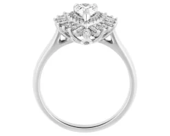 Pierścionek z białego złota z diamentami - SI1/G - 0,85 ct - próba 585