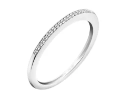 Pierścionek z białego złota z diamentami - 0,03 ct - próba 585