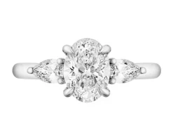 Pierścionek z białego złota z diamentami - SI2/H - 1,30 ct - próba 750