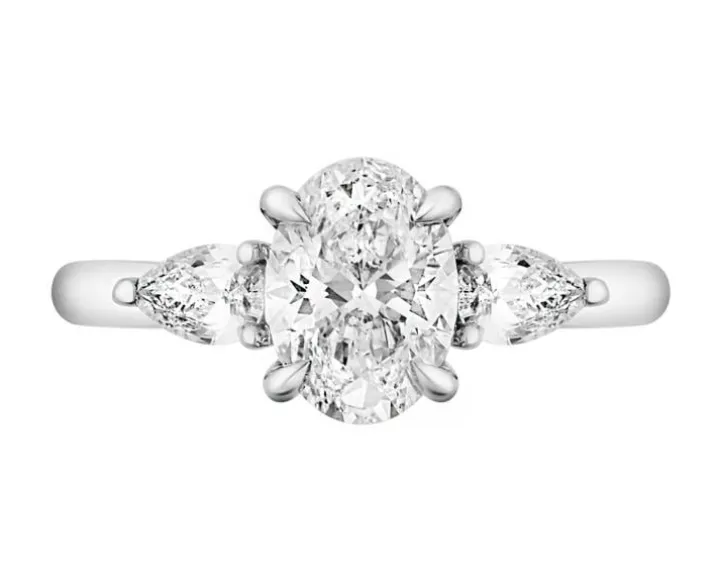 Pierścionek z białego złota z diamentami - SI2/H - 1,30 ct - próba 750