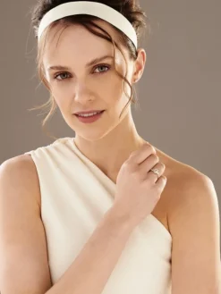 Pierścionek z białego złota z diamentami - SI2/H - 1,30 ct - próba 750