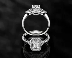 Pierścionek z białego złota z diamentami - SI2/H - 1,30 ct - próba 750