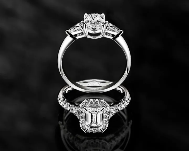 Pierścionek z białego złota z diamentami - SI2/H - 1,30 ct - próba 750