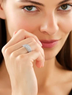 Pierścionek z białego złota z diamentami - 1,00 ct - próba 585