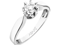 Pierścionek z białego złota z brylantami - 0,19 ct - próba 585