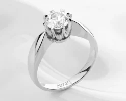 Pierścionek z białego złota z brylantem - SI2/H - 0,40 ct - próba 750