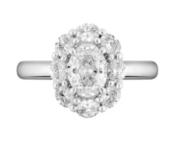 Pierścionek z białego złota z diamentami - SI1/H - 1,76 ct - próba 750