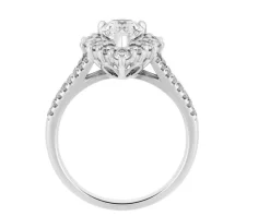 Pierścionek z białego złota z brylantem - 0,40 ct - próba 750