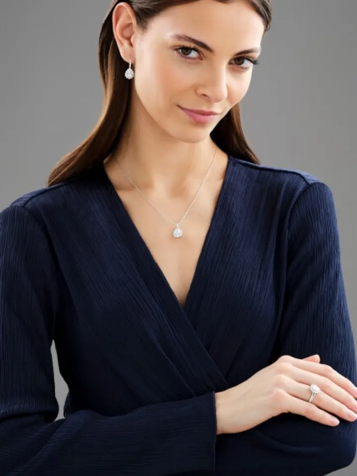 Pierścionek z białego złota z diamentami - SI1/H - 1,65 ct - próba 750