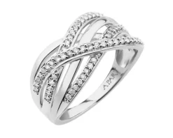 Pierścionek z białego złota z brylantami - 0,25 ct - próba 585