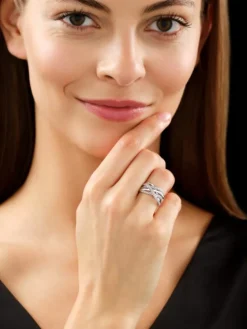 Pierścionek z białego złota z brylantami - 0,25 ct - próba 585