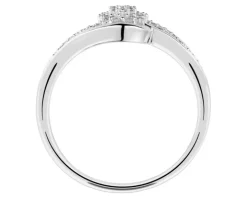 Pierścionek z białego złota z diamentami - 0,10 ct - próba 585