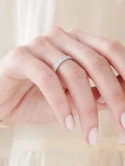 Pierścionek z białego złota z diamentami - 0,53 ct - próba 585