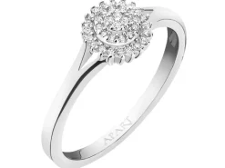 Pierścionek z białego złota z brylantami - 0,18 ct - próba 585