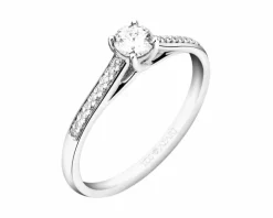 Pierścionek z białego złota z brylantami - 0,24 ct - próba 750
