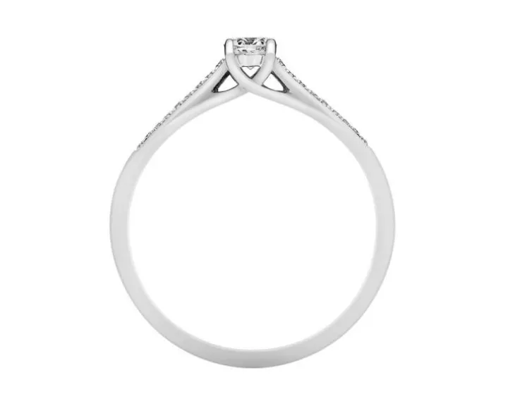 Pierścionek z białego złota z brylantami - 0,24 ct - próba 750