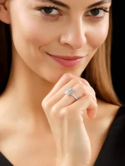 Pierścionek z białego złota z diamentami - 1,00 ct - próba 585