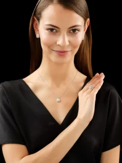 Pierścionek z białego złota z diamentami - 1,00 ct - próba 585