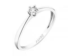 Pierścionek z białego złota z brylantem - 0,02 ct - próba 585