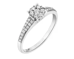 Pierścionek z białego złota z brylantami - 0,33 ct - próba 585