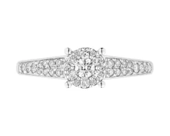 Pierścionek z białego złota z brylantami - 0,33 ct - próba 585