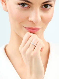 Pierścionek z białego złota z brylantami - 0,33 ct - próba 585