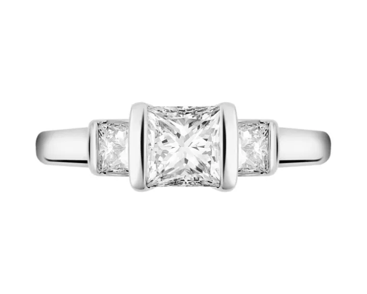 Pierścionek z białego złota z diamentami - VS2/G - 1,00 ct - próba 585