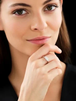 Pierścionek z białego złota z diamentami - VS2/G - 1,00 ct - próba 585