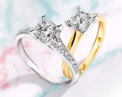 Pierścionek z białego złota z diamentami - 1,20 ct - próba 750