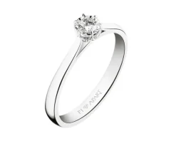 Pierścionek z białego złota z brylantem - 0,08 ct - próba 585