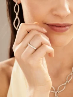 Pierścionek z białego złota z brylantami - 0,50 ct - próba 585