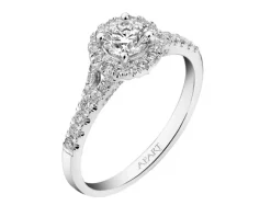 Pierścionek z białego złota z brylantami - SI2/H - 0,85 ct - próba 750